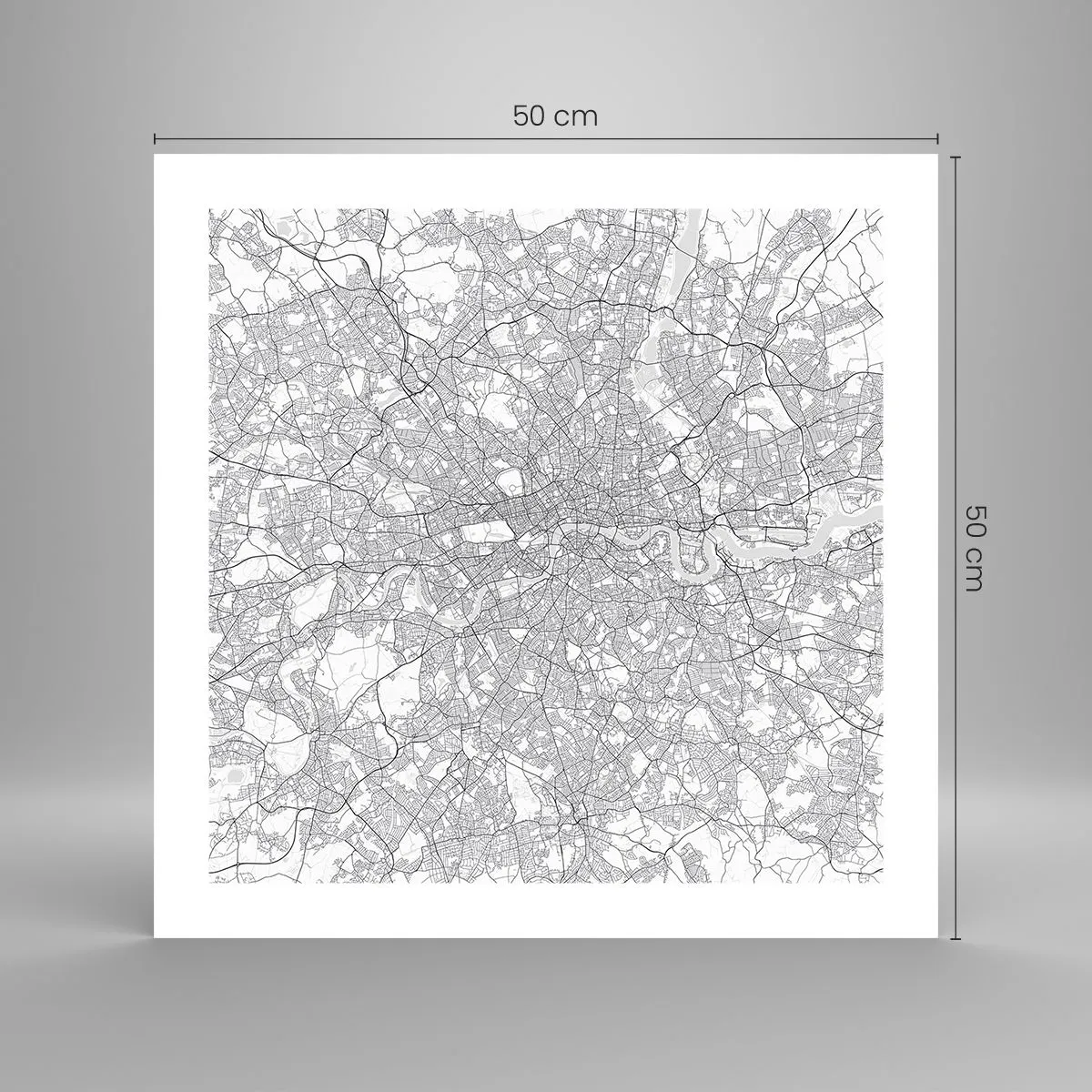 Pôster - Mapa do labirinto de Londres - 50x50 cm