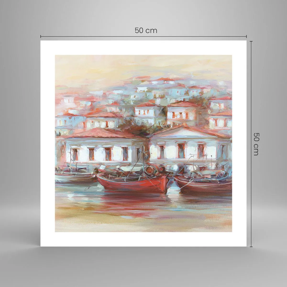 Affiche - Poster - Petite ville heureuse - 50x50 cm