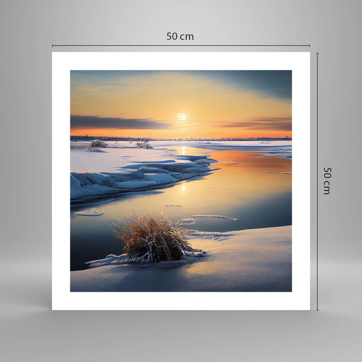 Poster - Winter Sunset - 50x50 cm