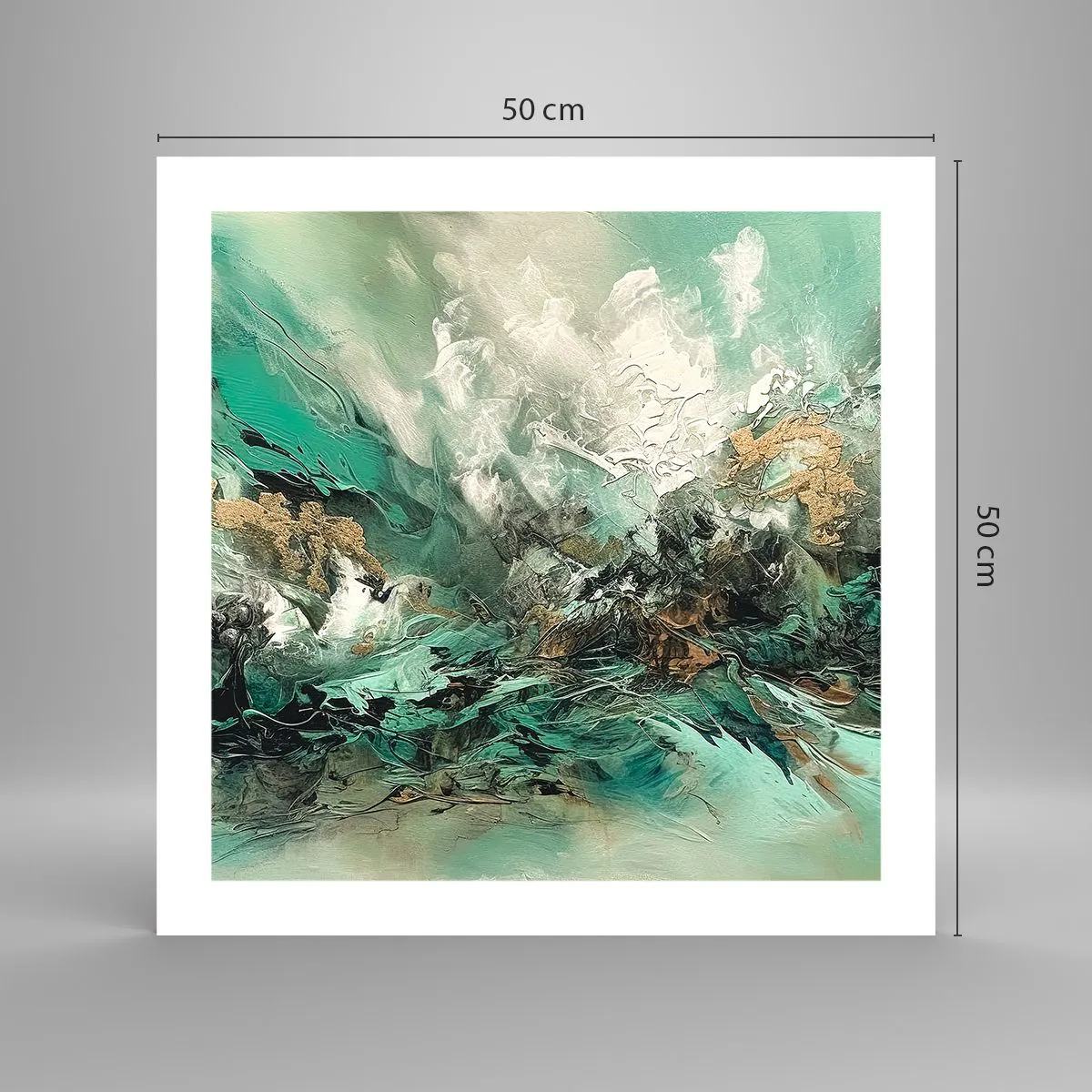 Plakat - Smaragdsort byld - 50x50 cm