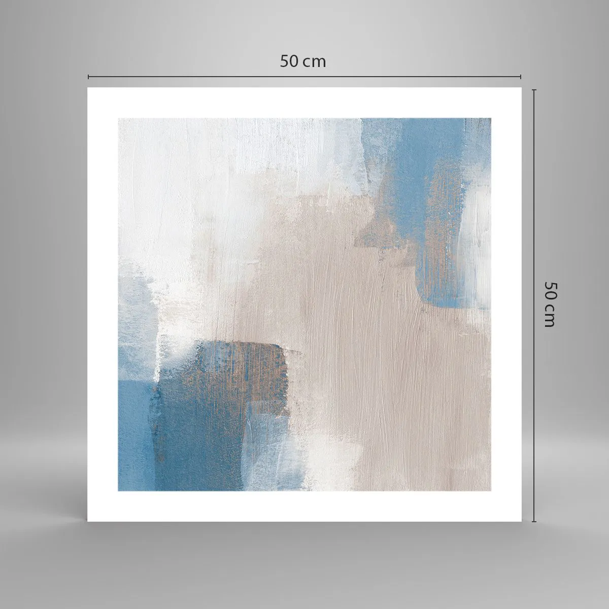 Affiche - Poster - Abstraction rose derrière un rideau de bleu - 50x50 cm