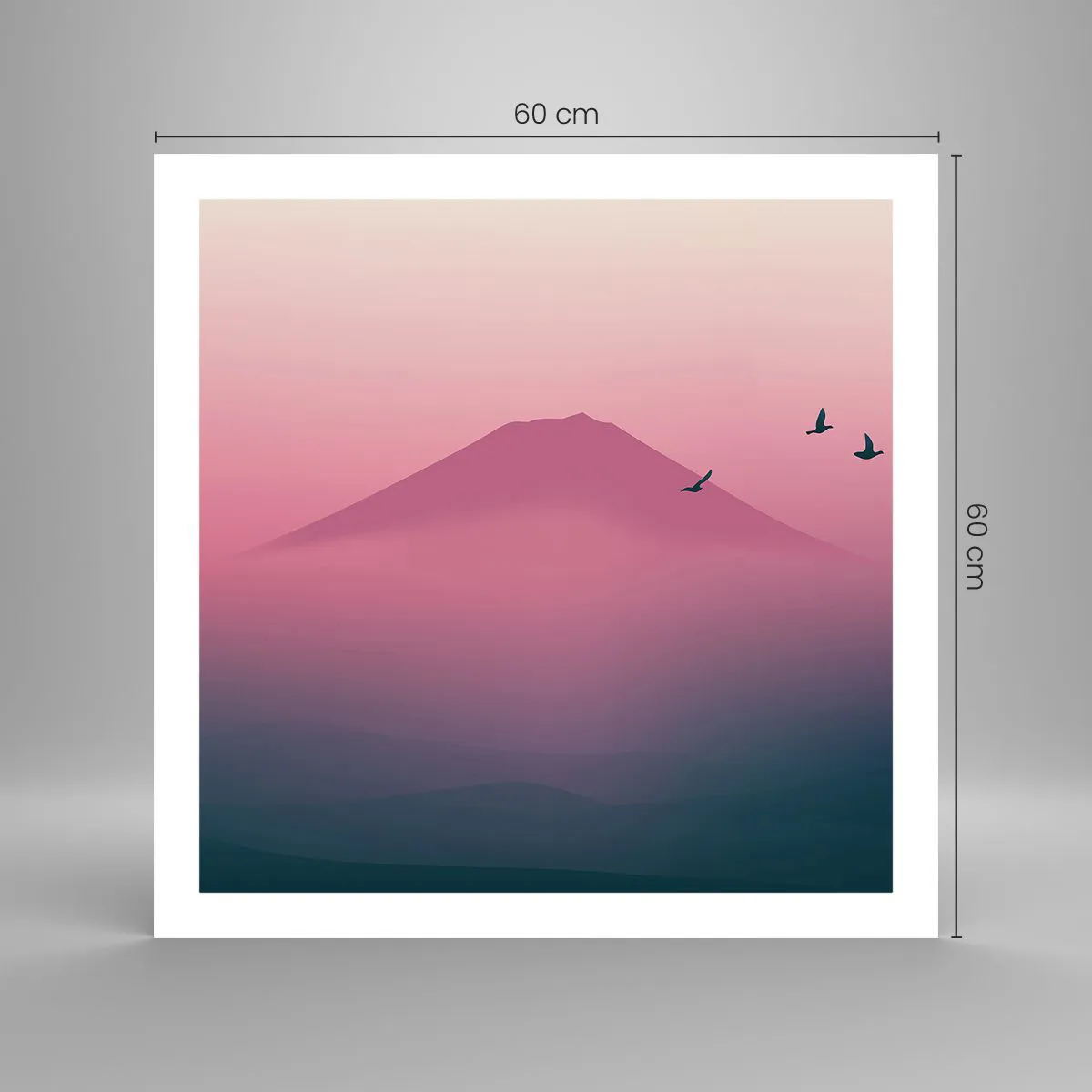 Poster - Wanderers above Clouds - 60x60 cm