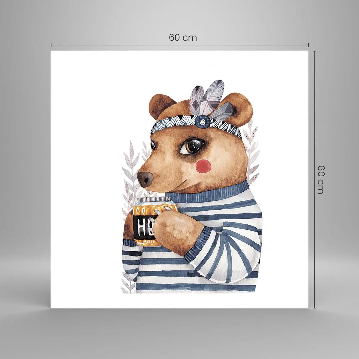 Poster - Sweet Lady Bear - 60x60 cm