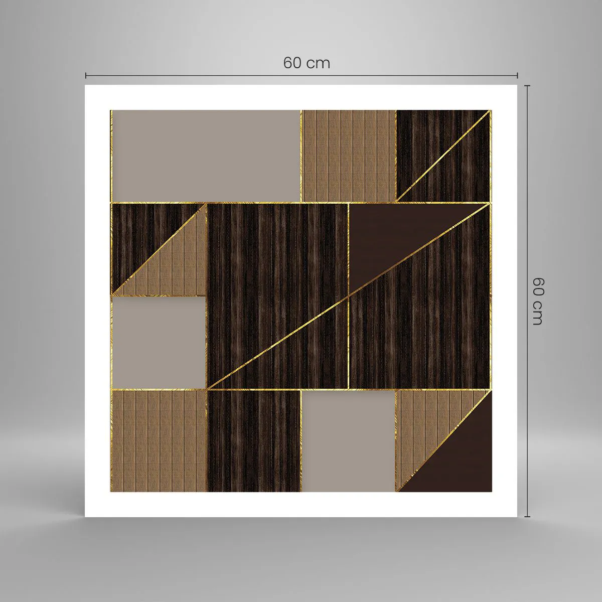 Poster - Mosaic of Brown and Gold - 60x60 cm