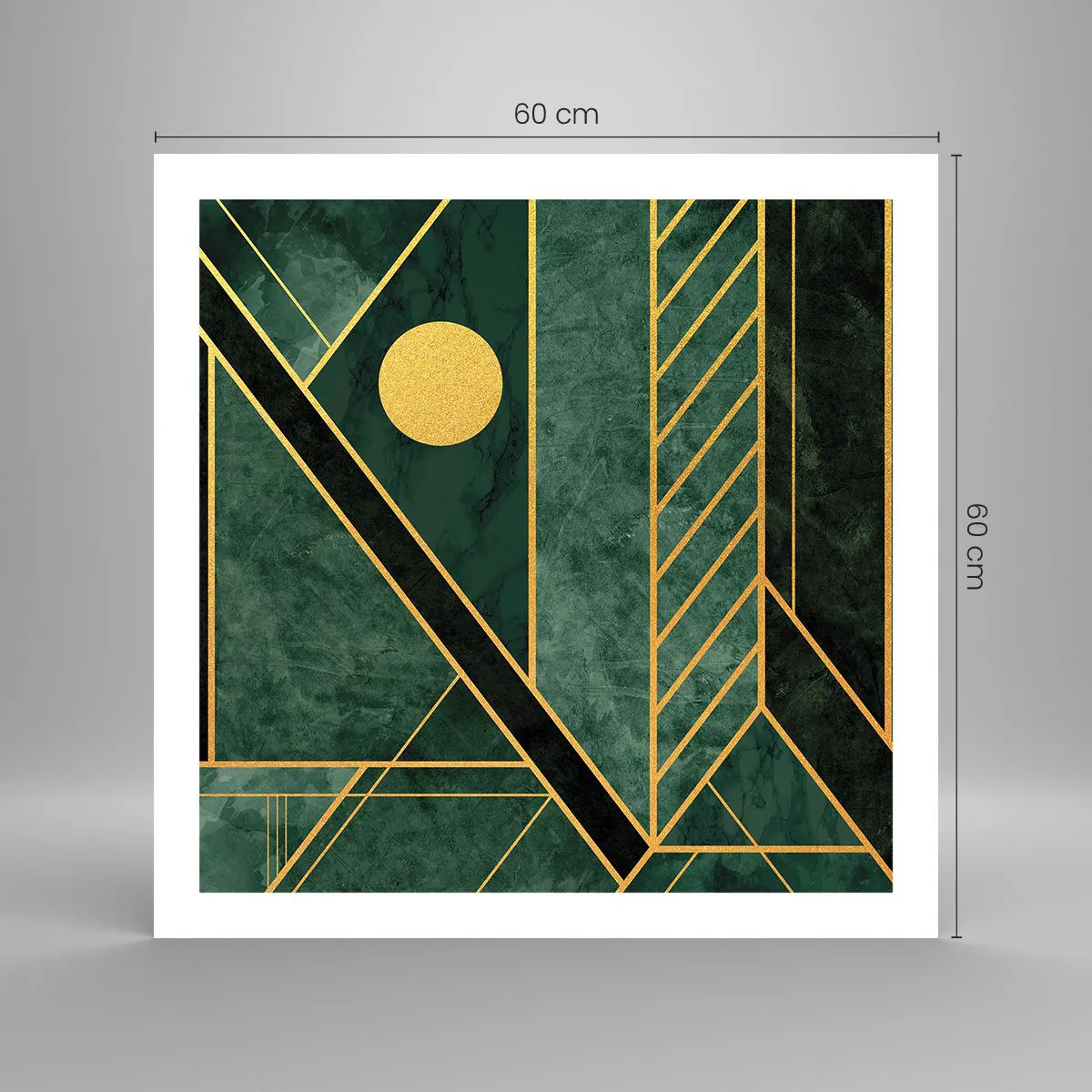 Plakat - Dynamika złota i lazuru - 60x60 cm