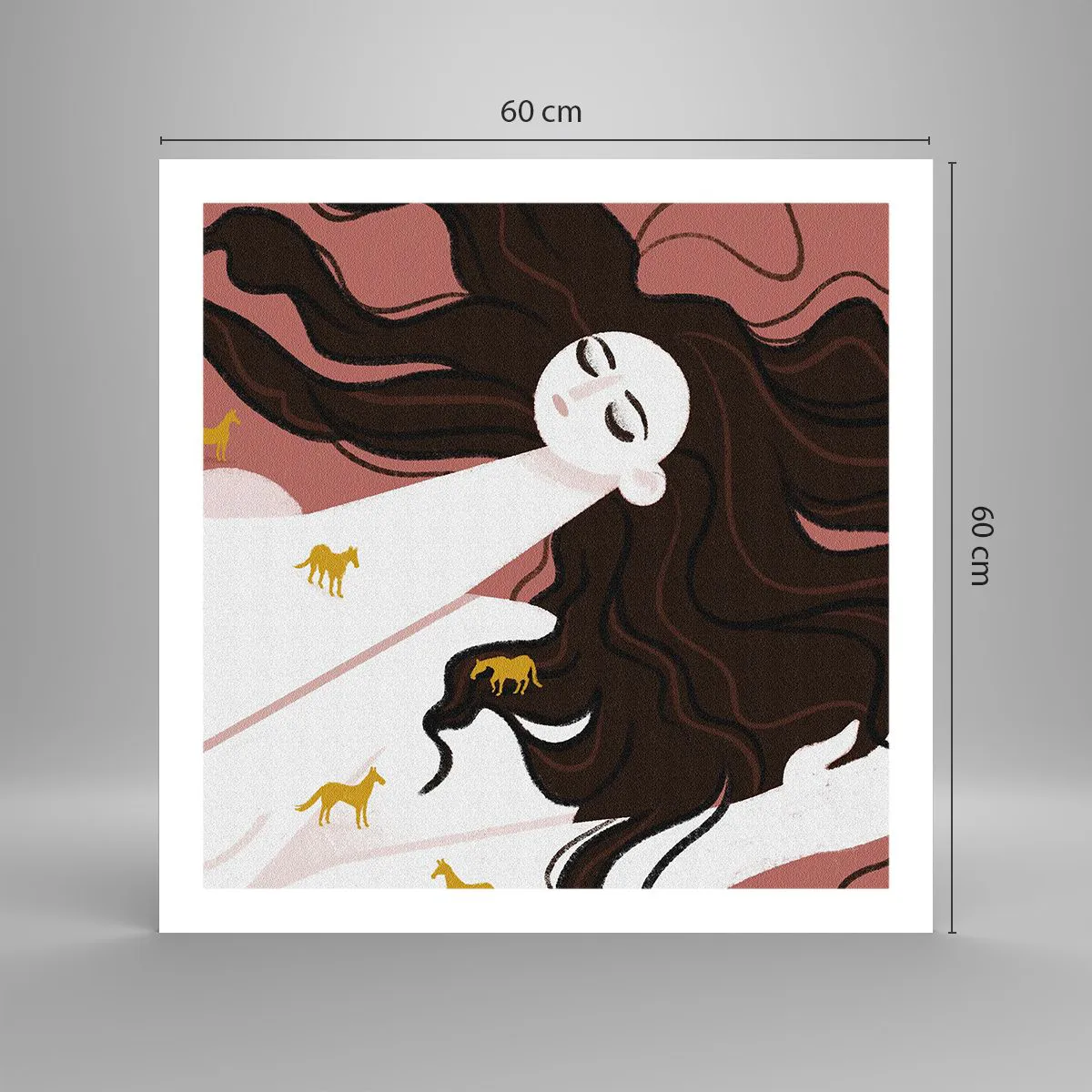 Affisch - Dröm om en gyllene häst - 60x60 cm