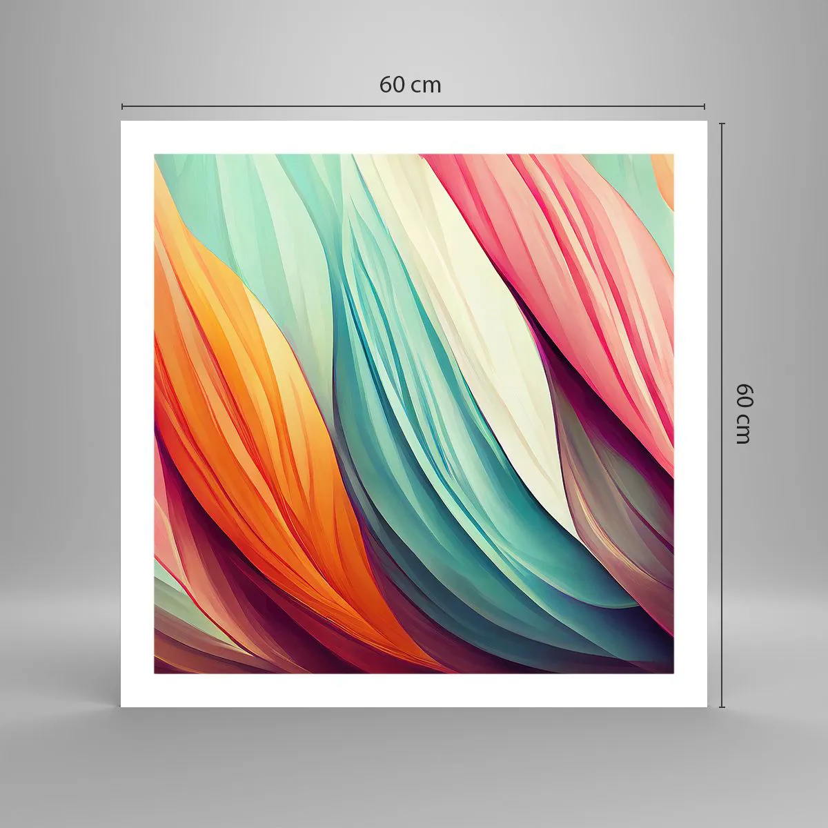 Plakat - Tęczowy splot - 60x60 cm