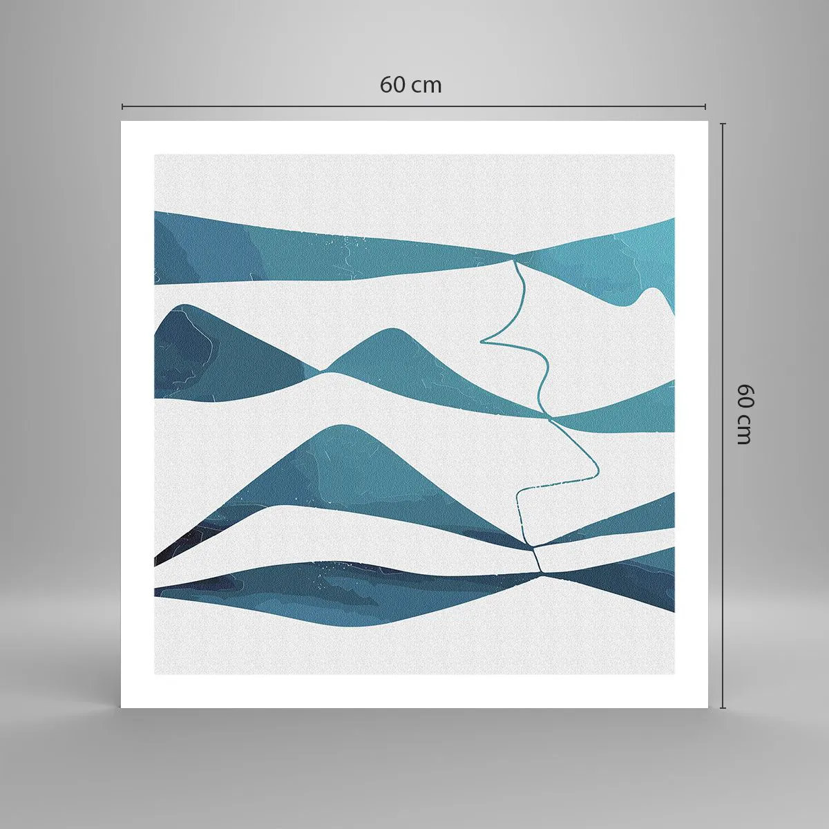 Affiche - Poster - Abstraction : composé turquoise - 60x60 cm