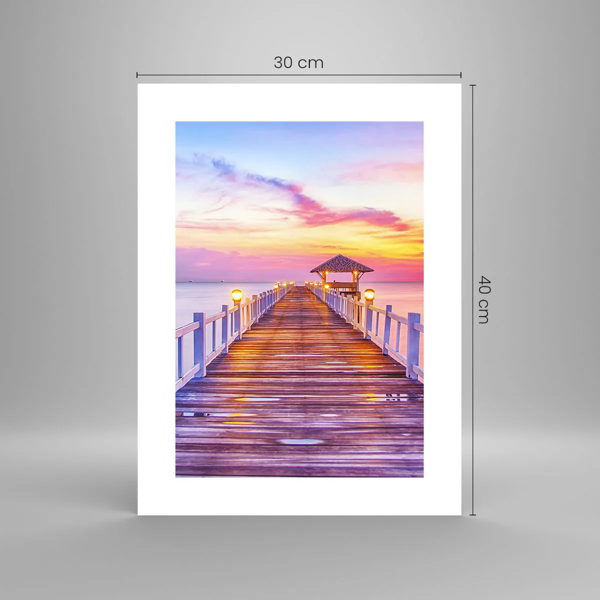 Poster - Silenzio della sera in lilla e oro - 30x40 cm