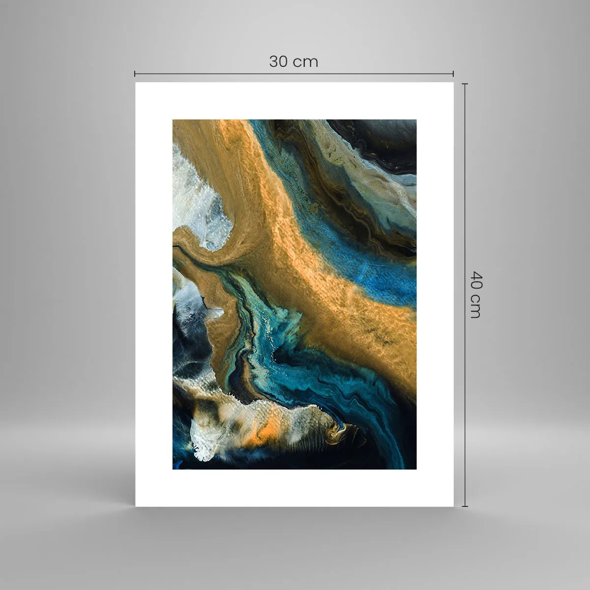 Poster - Blau - Gelb - gegenseitige Beeinflussung - 30x40 cm