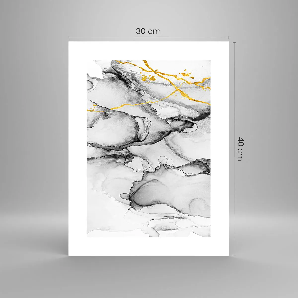 Affisch - Komposition med guldmotiv - 30x40 cm