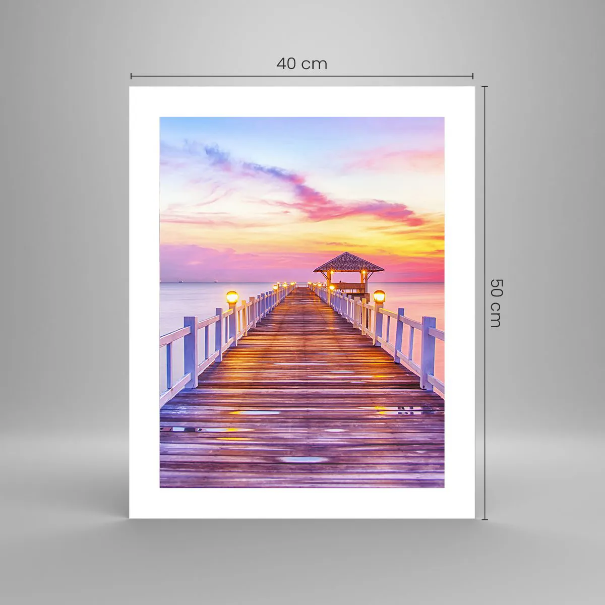 Plakat - Liliowo-złota cisza wieczoru - 40x50 cm