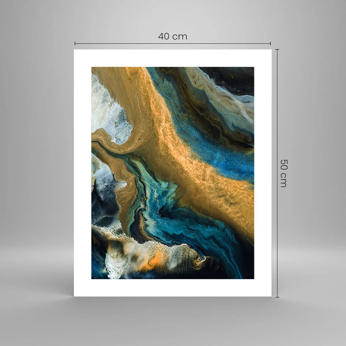 Plakat - Niebieski – zółty – wzajemne wpływy - 40x50 cm