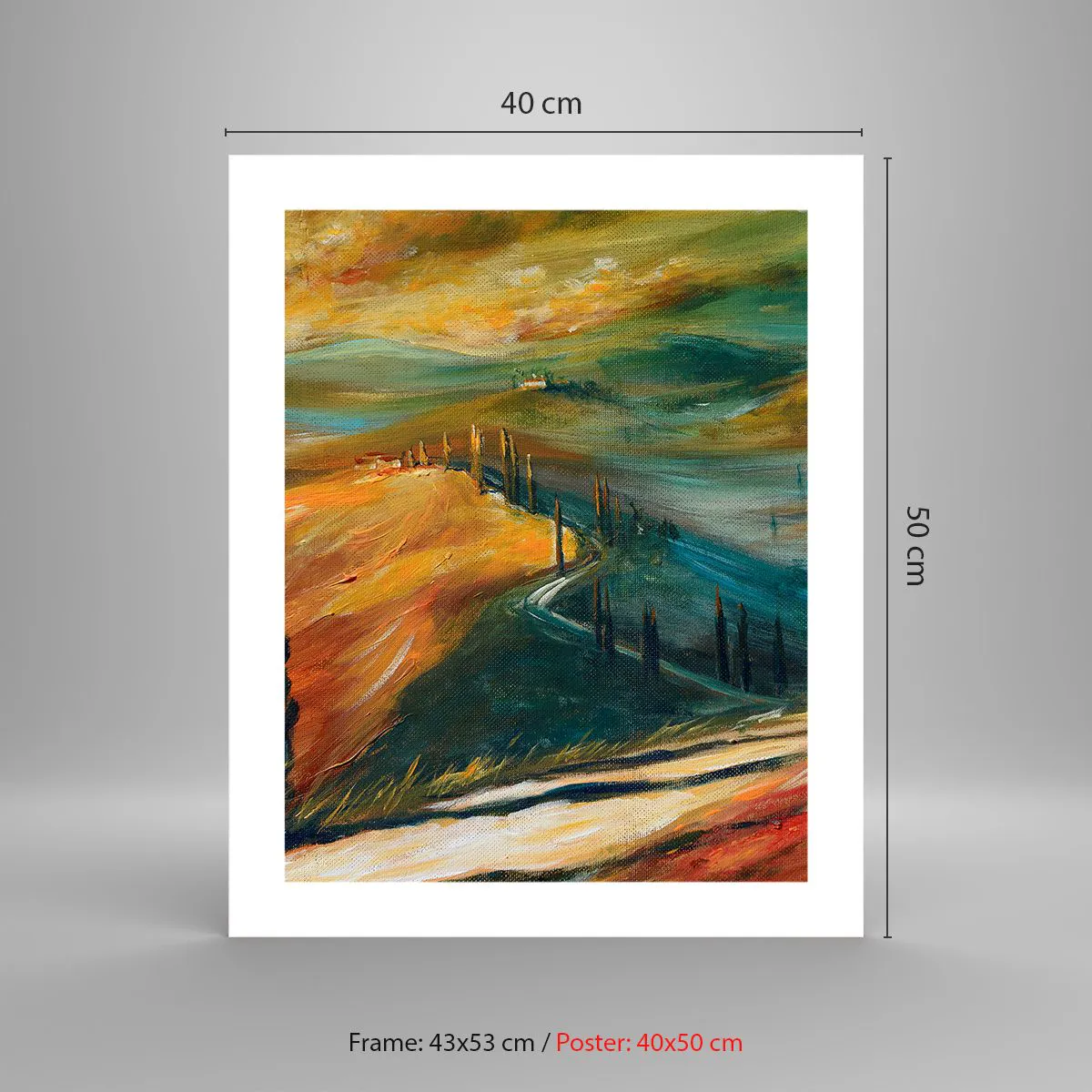 Plakat - Toskański pejzaż - 40x50 cm