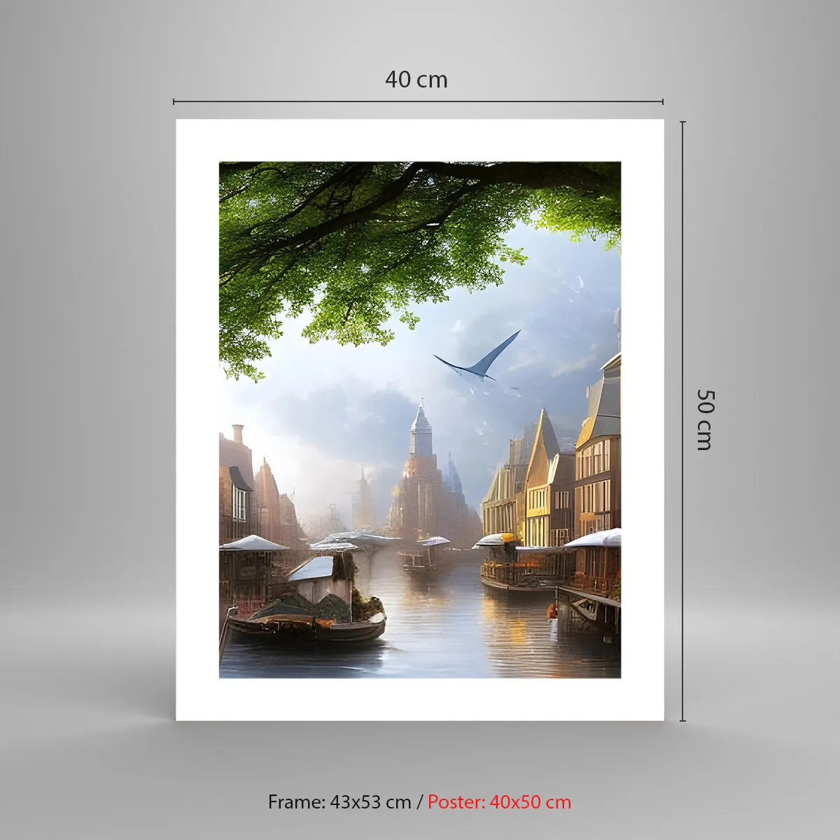 Plakat - Hollandsk bybillede - 40x50 cm