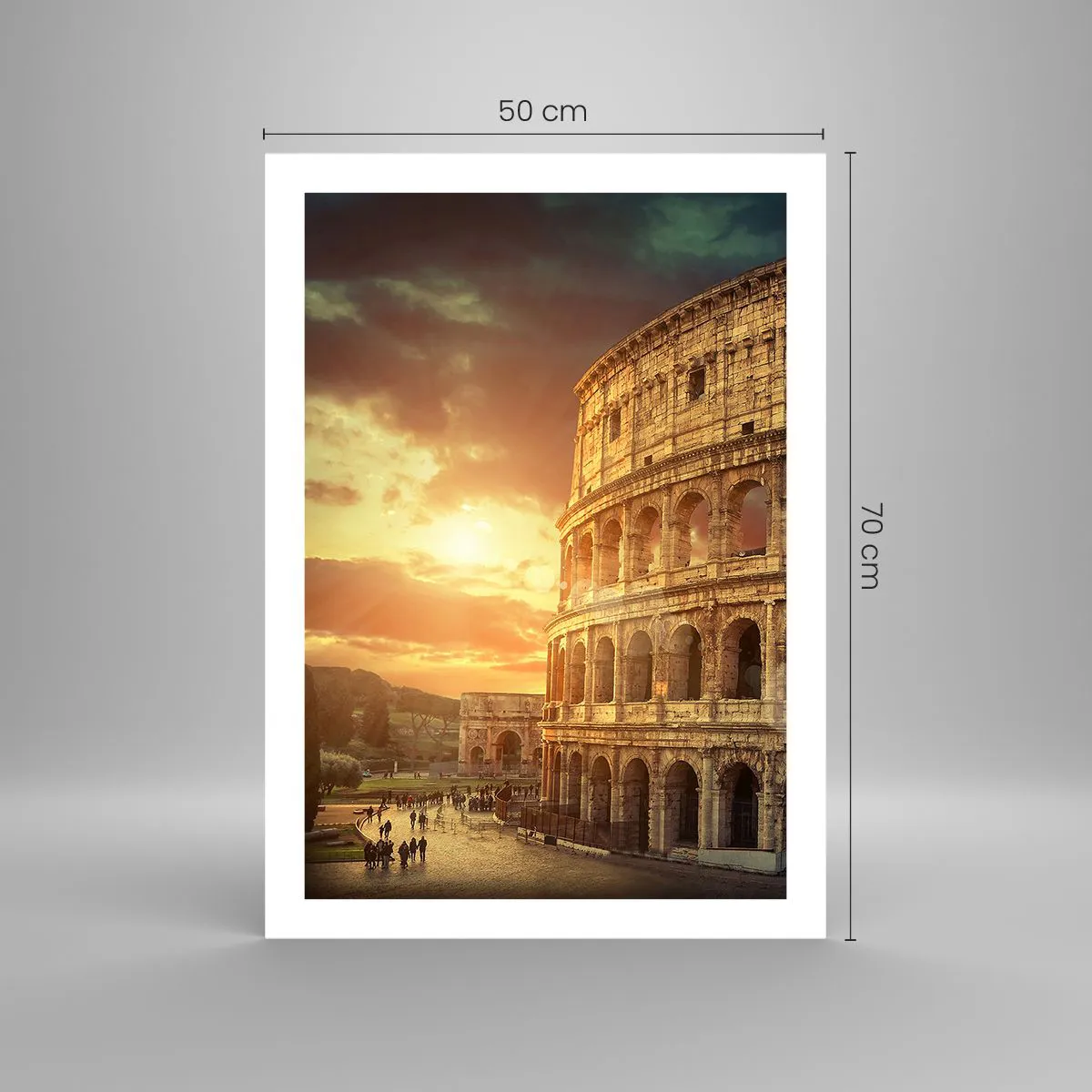 Póster - El Coliseo de Roma al atardecer - 50x70cm - Una impresión colosal - Decoración de pared moderna para salón y dormitorio ARTTOR