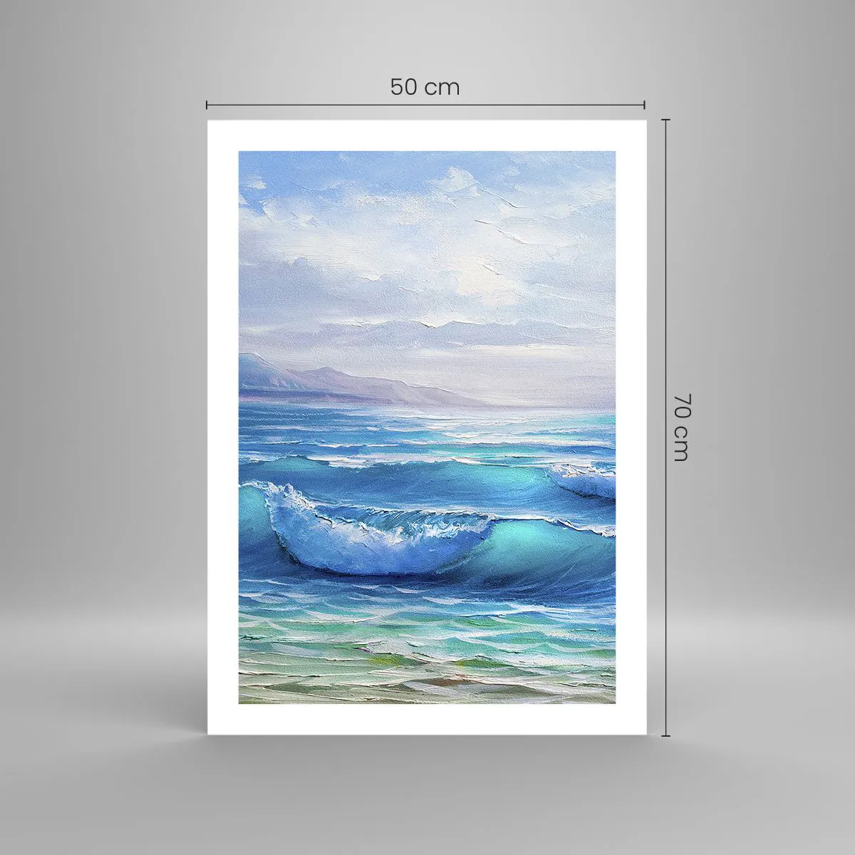 Affiche - Poster - Vagues de la mer contre le ciel bleu - 50x70cm - Il apporte un soulagement - Décoration murale moderne pour le salon et la chambre ARTTOR
