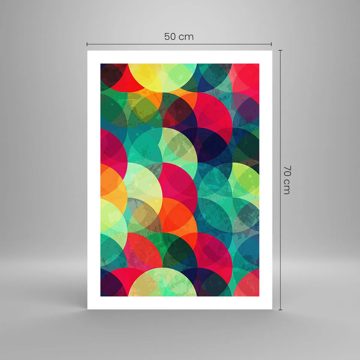 Póster - Círculos abstractos y coloridos superpuestos entre sí. - 50x70cm - Ascensión circular - Decoración de pared moderna para salón y dormitorio ARTTOR