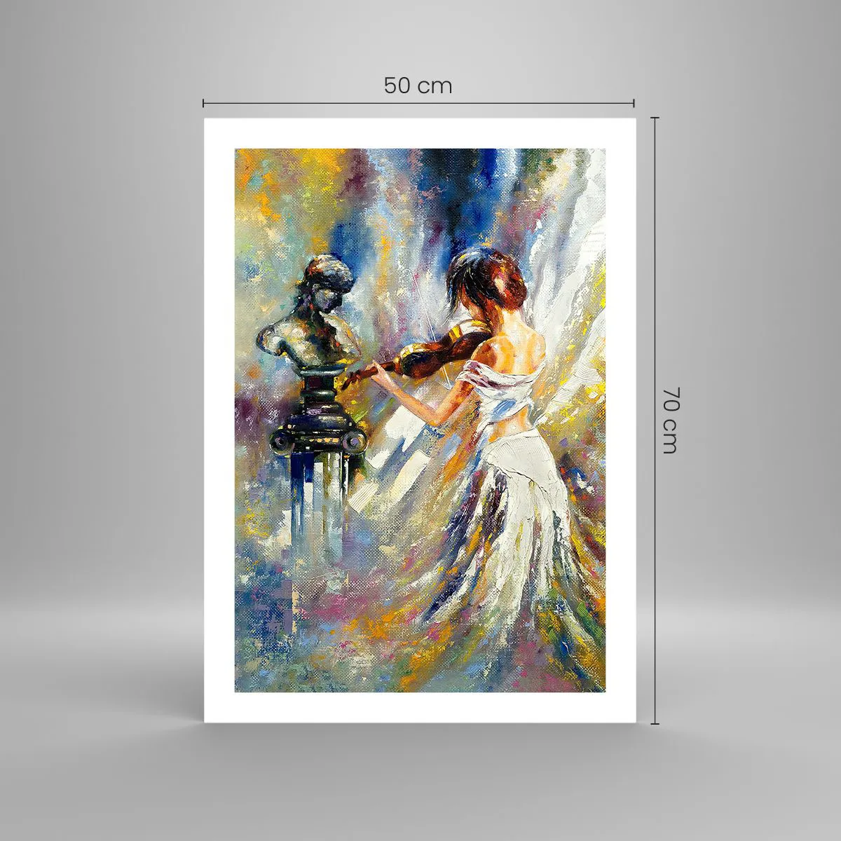 Póster - Escena abstracta de una mujer tocando el violín. - 50x70cm - Revivir con sentimiento - Decoración de pared moderna para salón y dormitorio ARTTOR