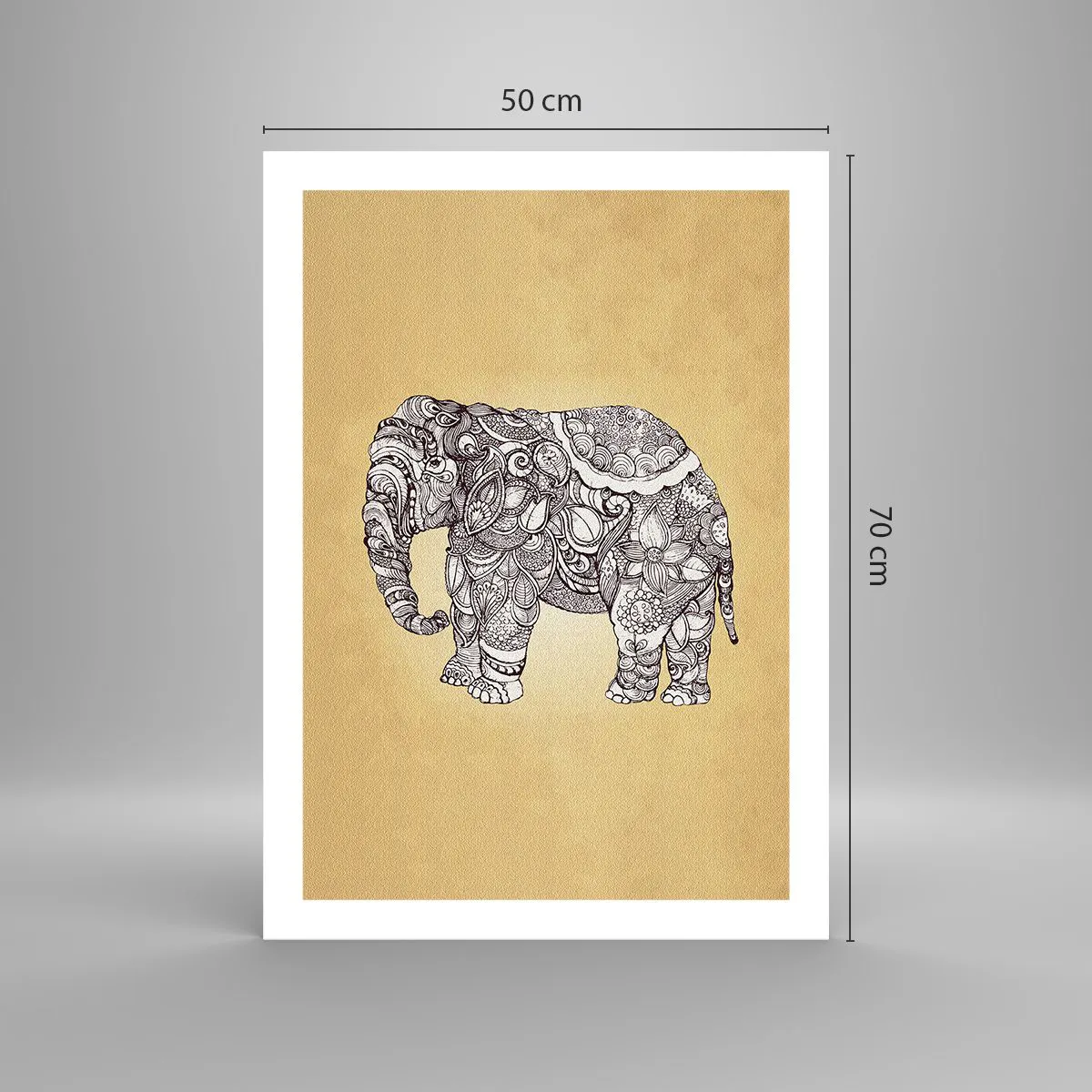 Poster - De olifant heeft zichzelf bedekt - 50x70 cm