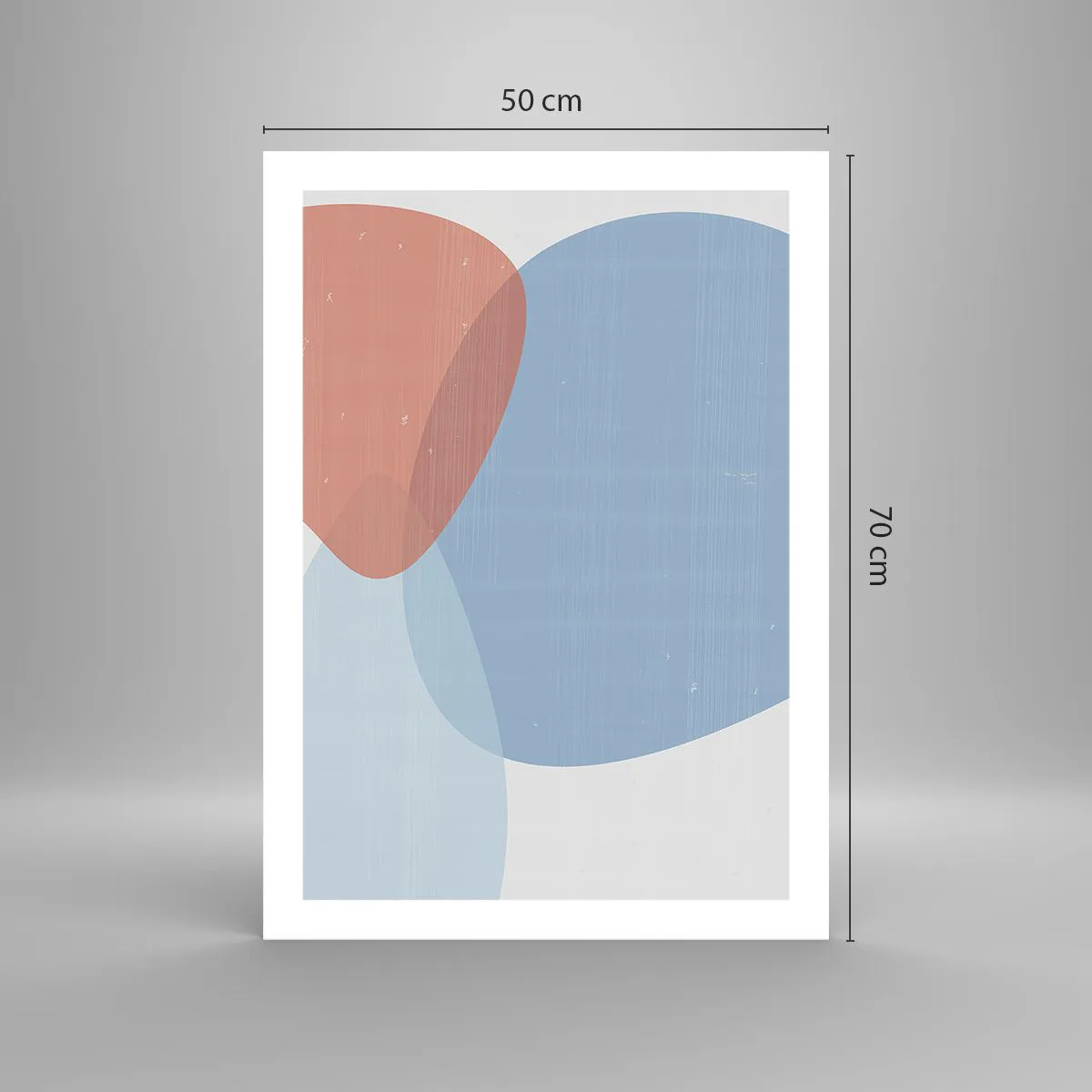 Affiche - Poster - Formes abstraites dans les tons bleus et beiges - 50x70cm - Relations pastel - Décoration murale moderne pour le salon et la chambre ARTTOR