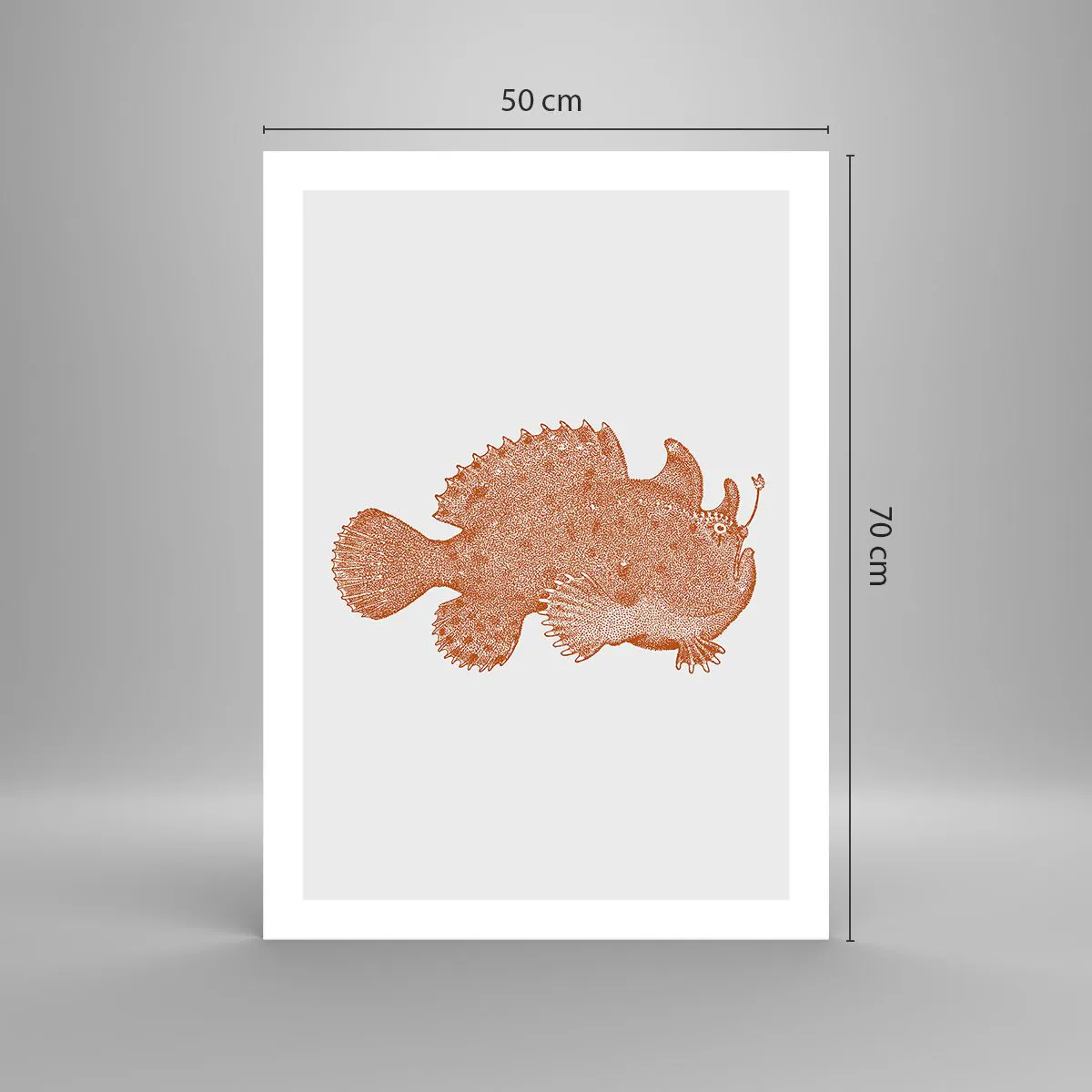 Poster - Illustrazione dettagliata di un pesce di profondità - 50x70cm - È davvero un pesce - Decorazione murale moderna per soggiorno e camera da letto ARTTOR