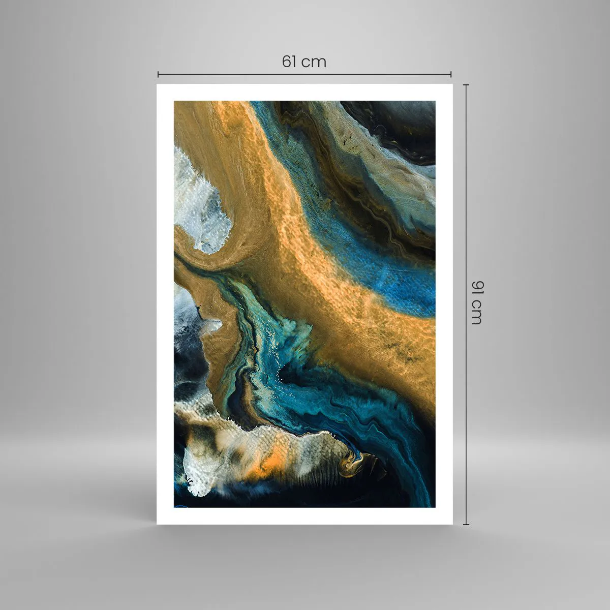 Poster - Albastru - galben - influență reciprocă - 61x91 cm