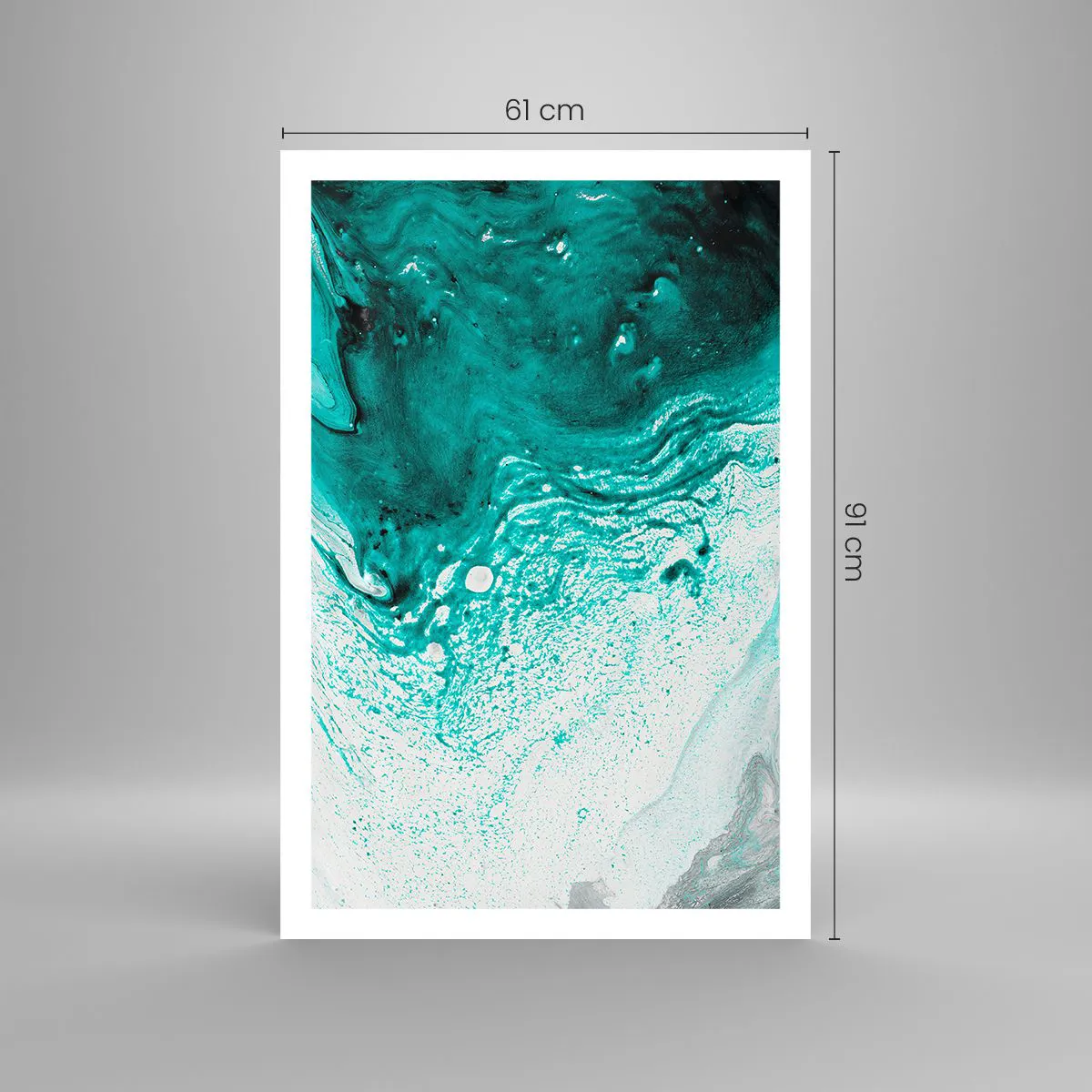 Poster - Dissolving in White and Turquoise - 61x91 cm