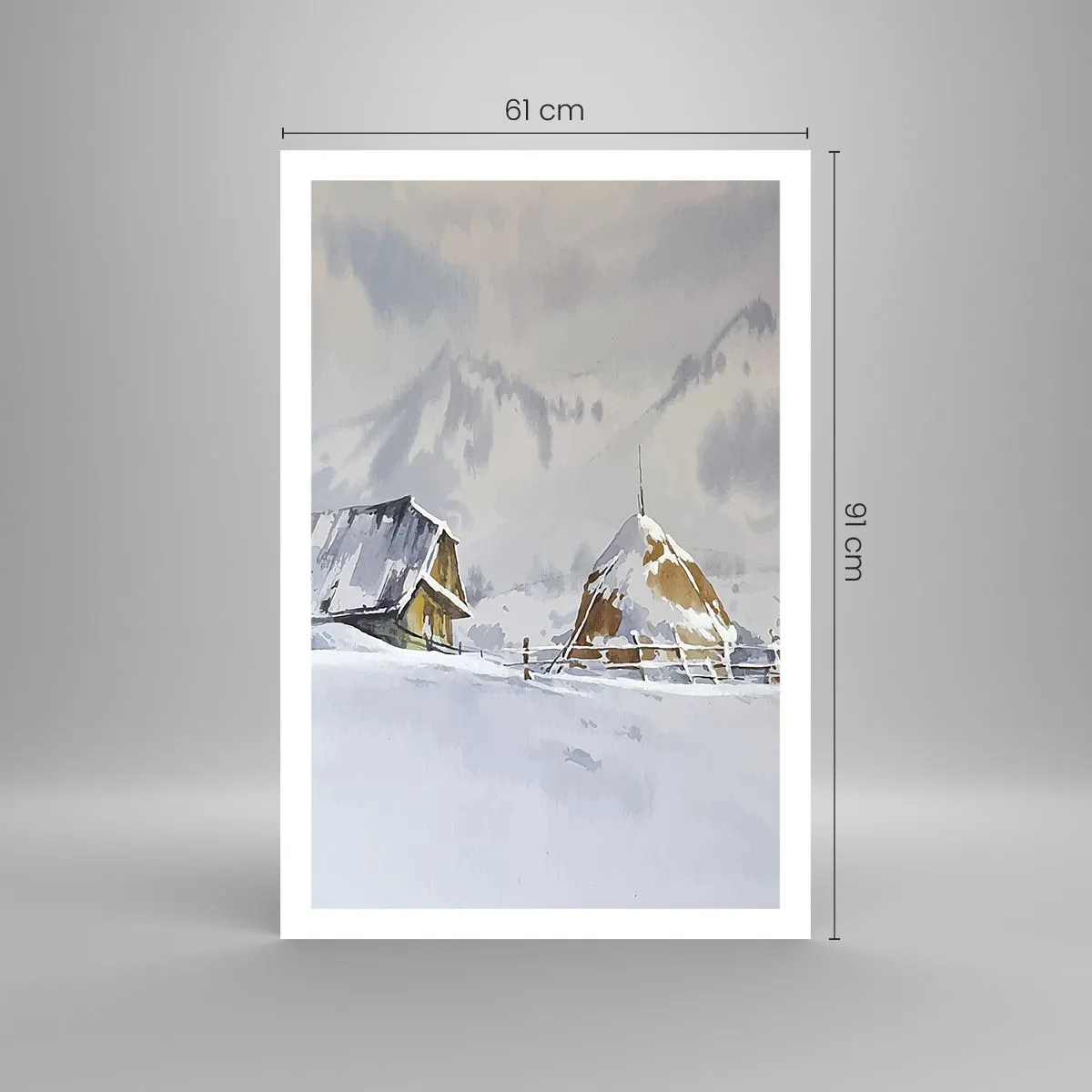 Affiche - Poster - Dans une vallée enneigée - 61x91 cm