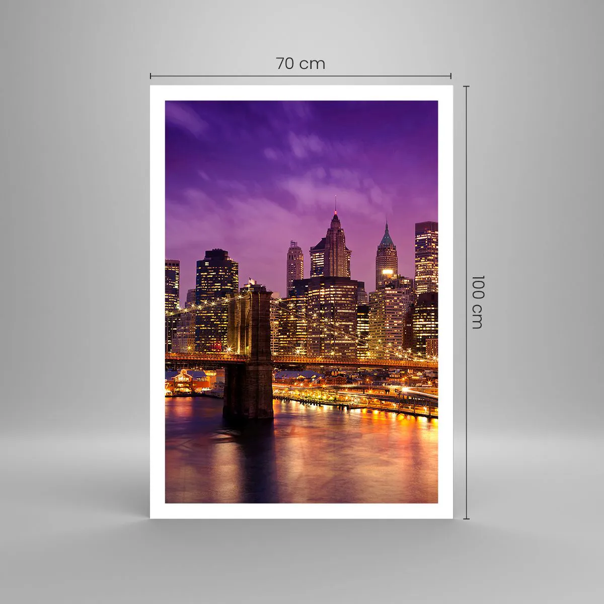 Poster - Violett-goldenes Manhathann - 70x100 cm