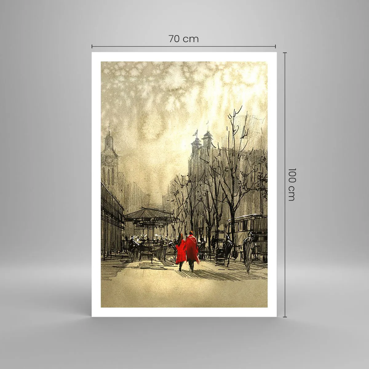 Poster - Ein Date im Londoner Nebel - 70x100 cm