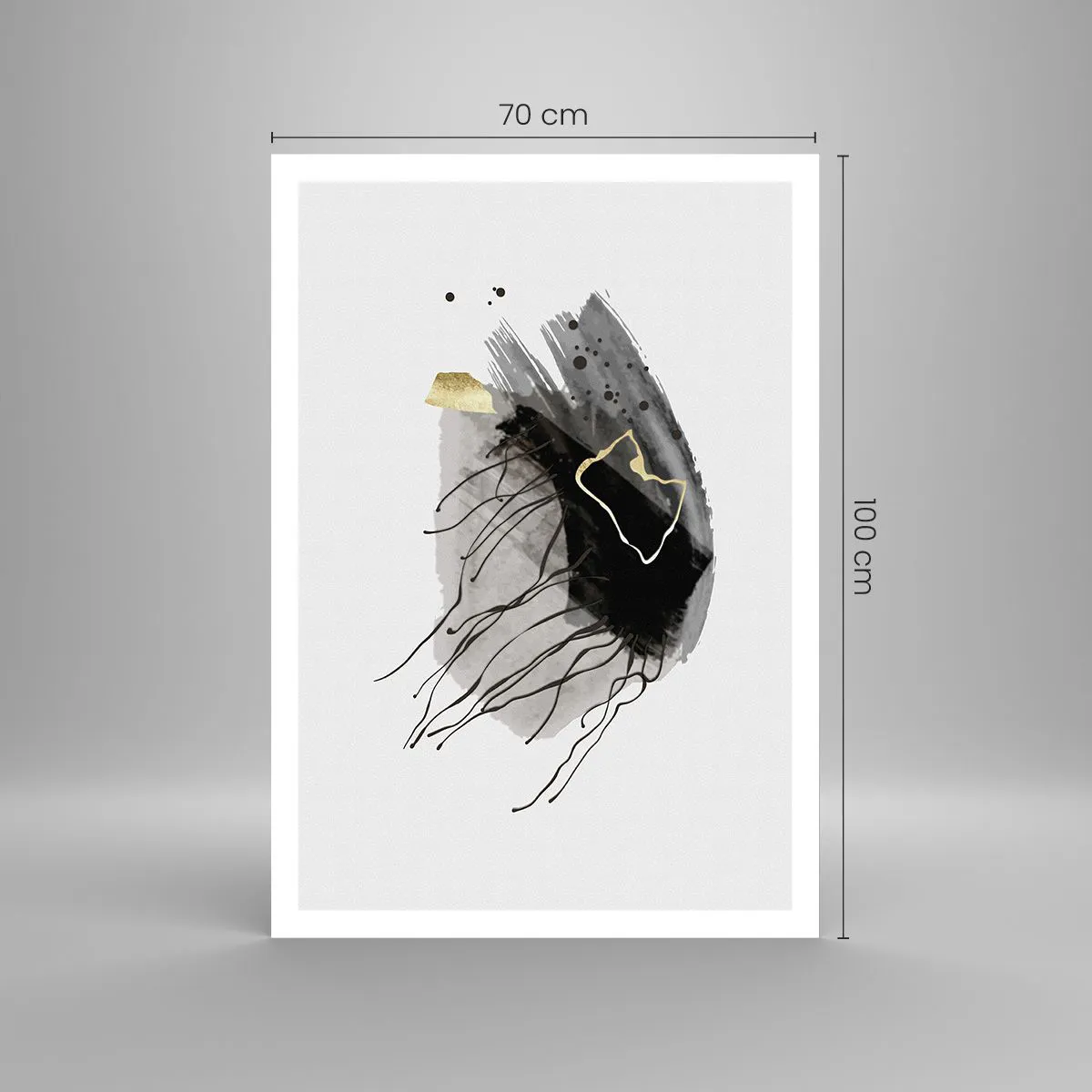 Plagát - V čiernej a zlatej - 70x100 cm