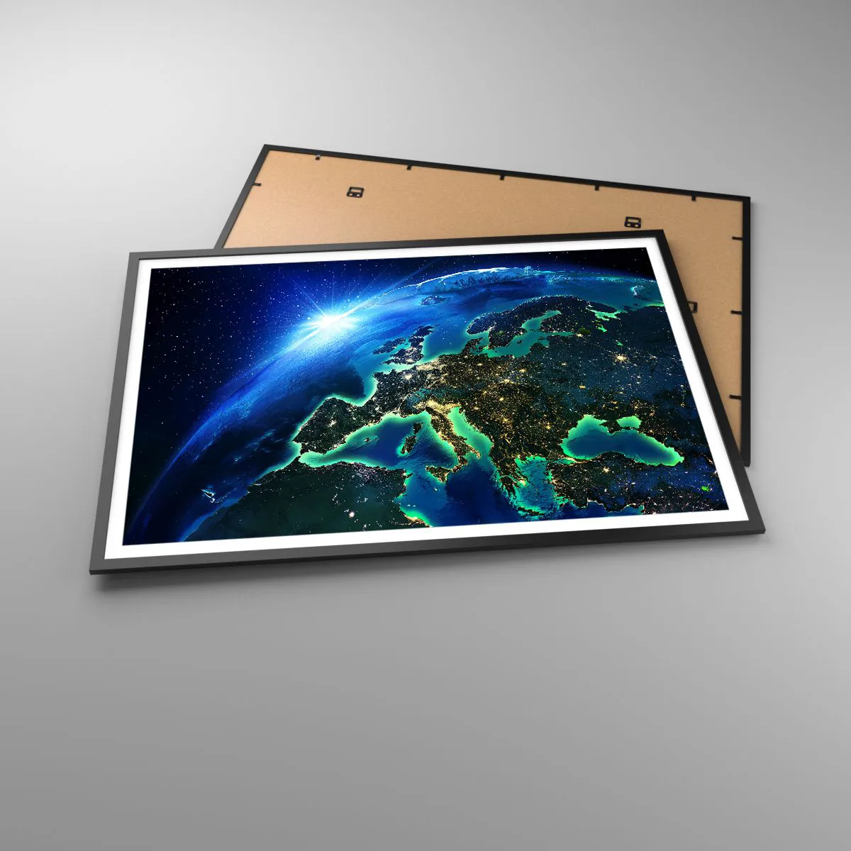 Poster in een zwarte lijst - Sprankelend Europa - 100x70 cm