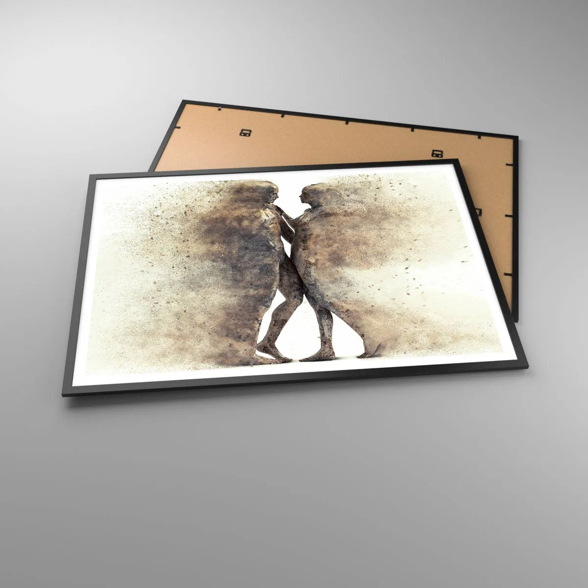 Plakat i sort ramme - Fra støv steg de til kærlighed - 100x70 cm