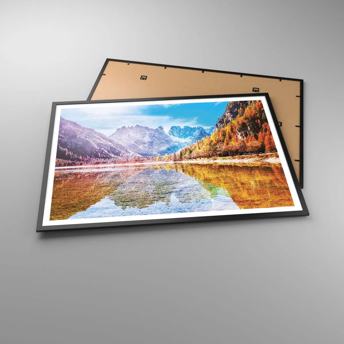 Affisch i svart ram - Det är redan höst i fjällen - 100x70 cm