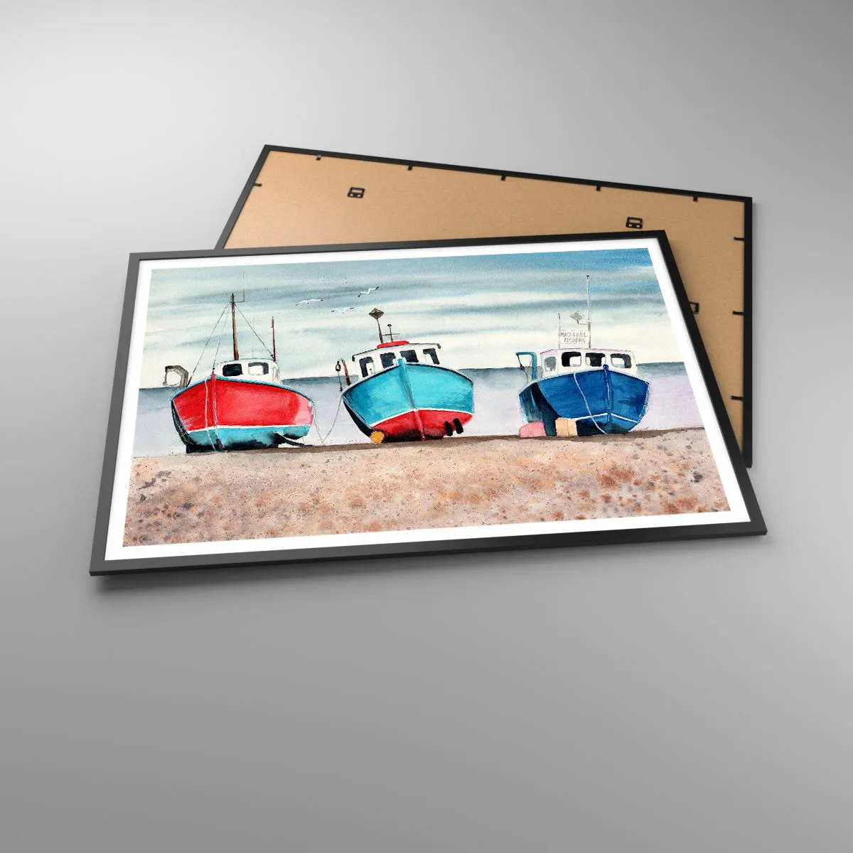 Poster in black frame - Ready for Fishing - 100x70 cm