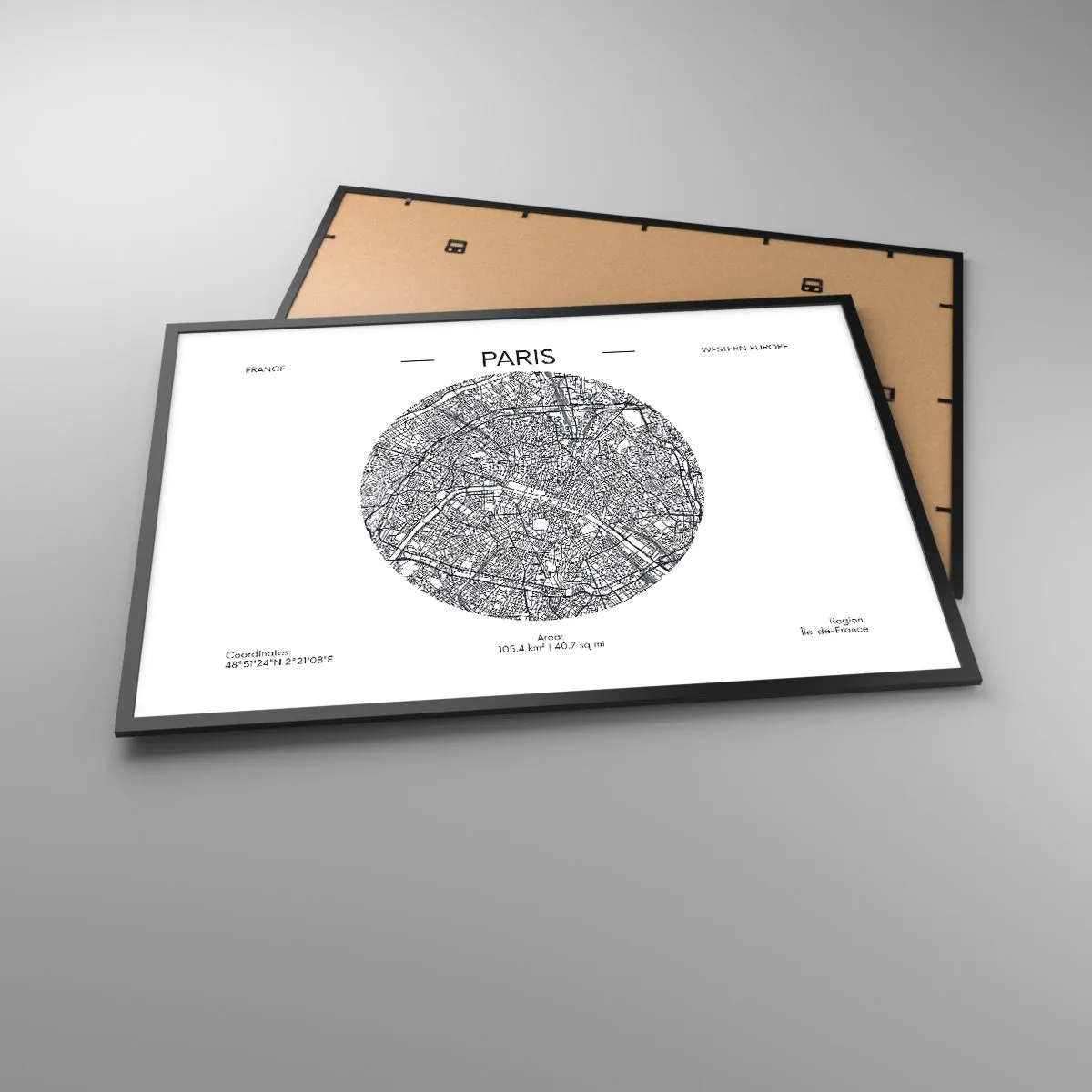 Plakát v černém rámu - Anatomie Paříže - 100x70 cm