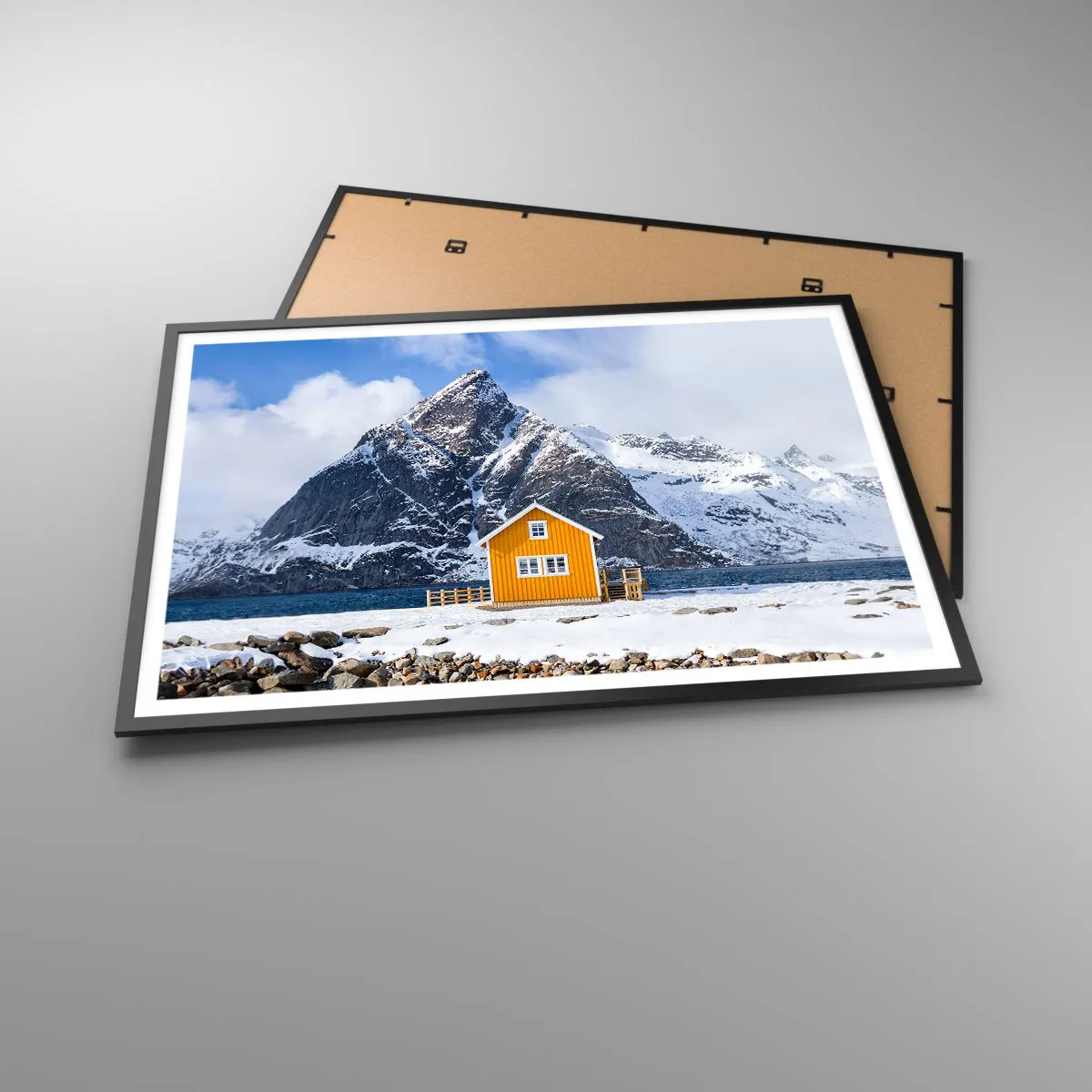 Affisch i svart ram - Skandinavisk semester - 100x70 cm