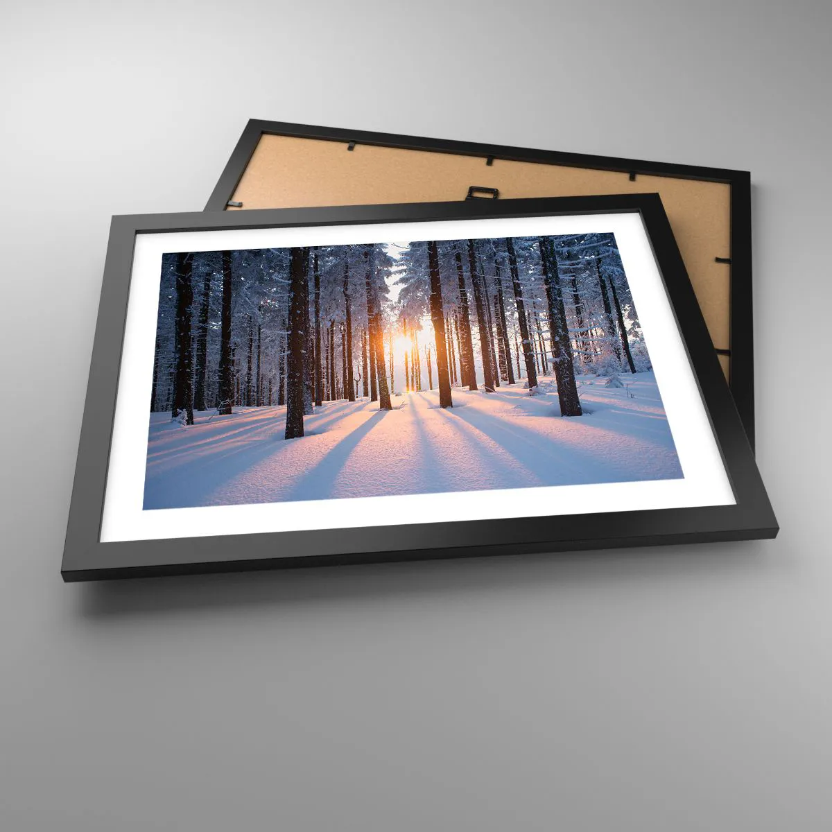 Affiche dans un cadre noir - Poster - Clairement en noir et blanc - 40x30 cm