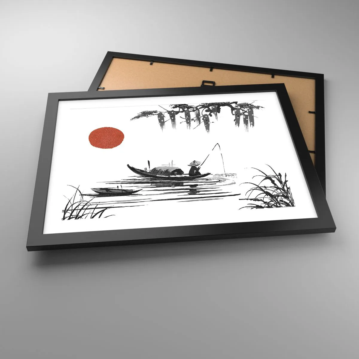 Affiche dans un cadre noir - Poster - Après-midi asiatique - 40x30 cm