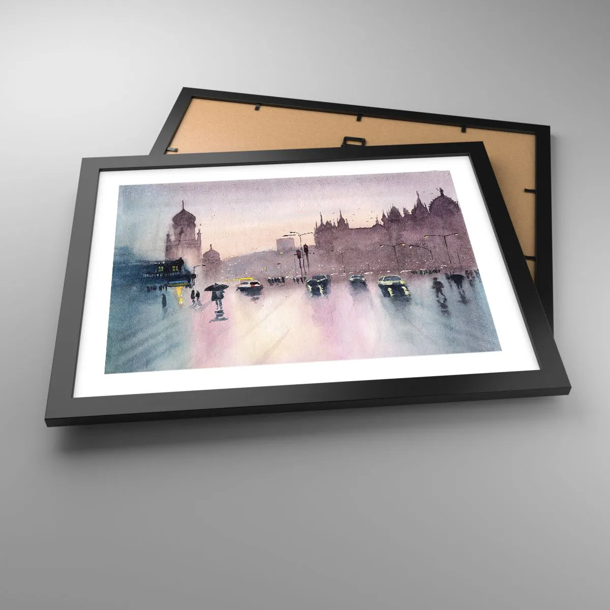 Poster in einem schwarzem Rahmen - Im regnerischen Dunst - 40x30 cm