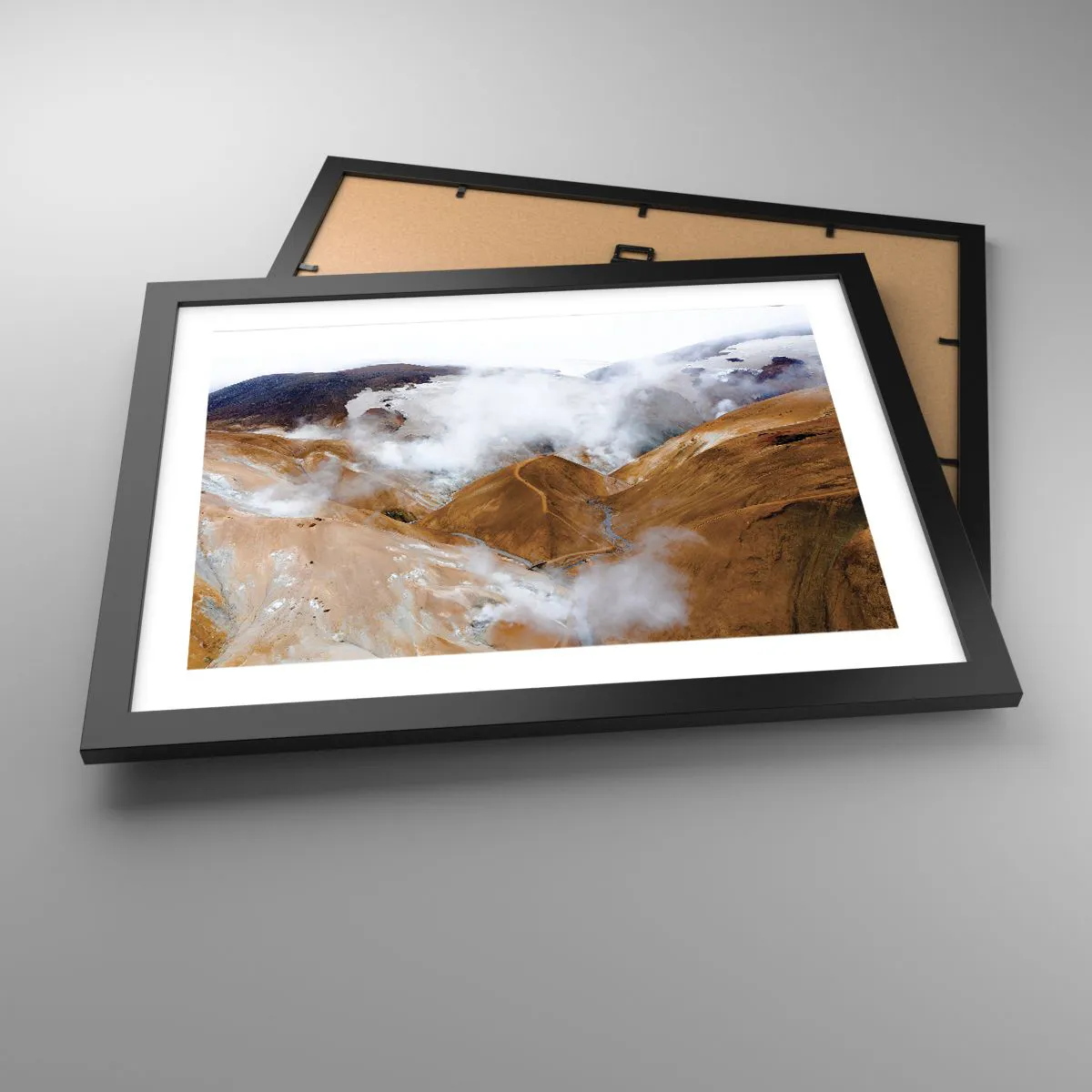 Plagát v čiernom ráme - Drsná krása Islandu - 40x30 cm
