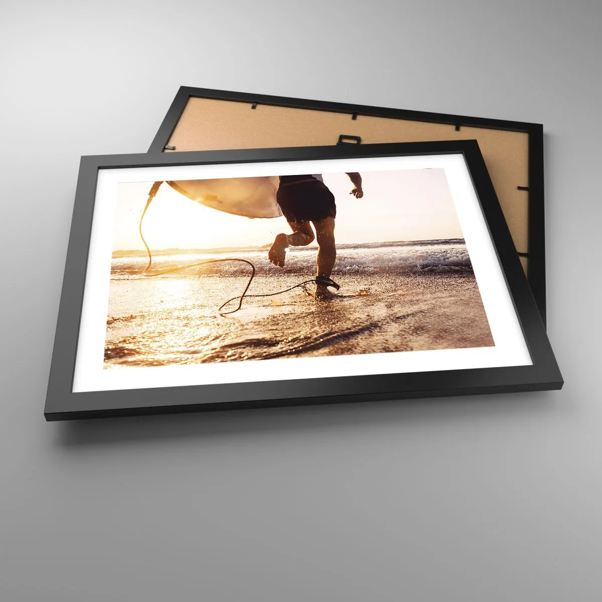 Poster in cornice nera - L'incontro delle onde - 40x30 cm