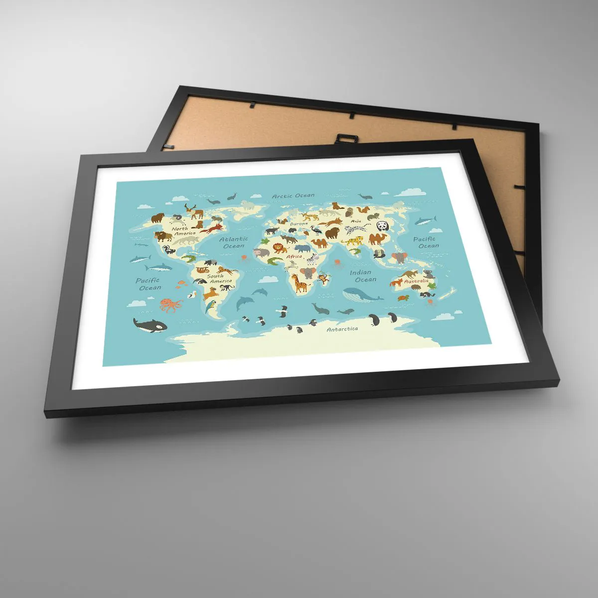 Plakat i sort ramme - Gode naboer - 40x30 cm