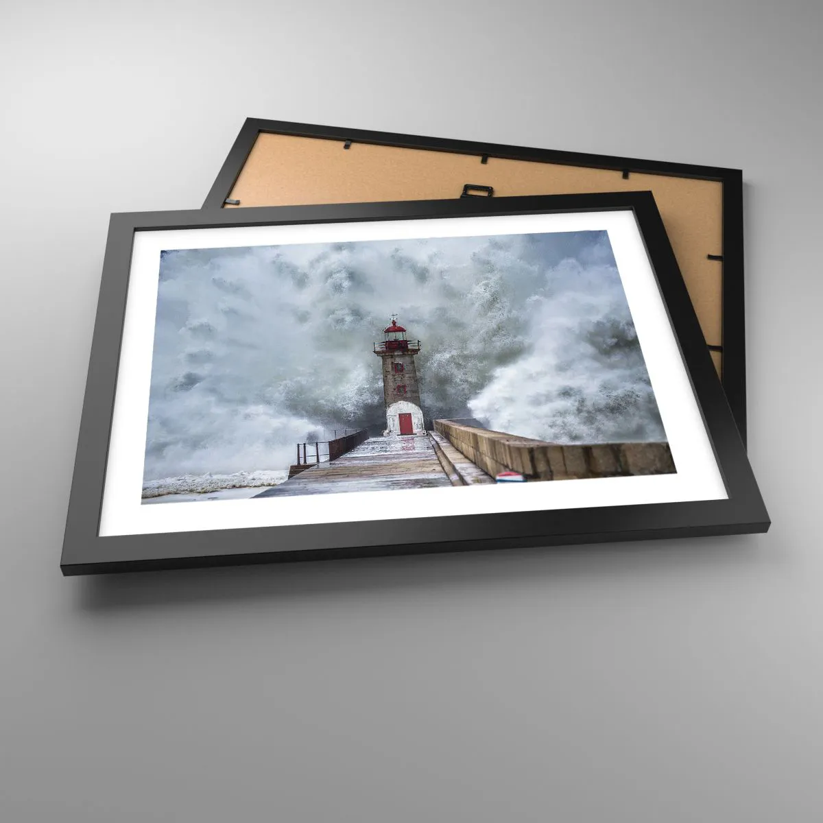Affiche dans un cadre noir - Poster - Le rugissement des eaux, le bruit soufflera - 40x30 cm