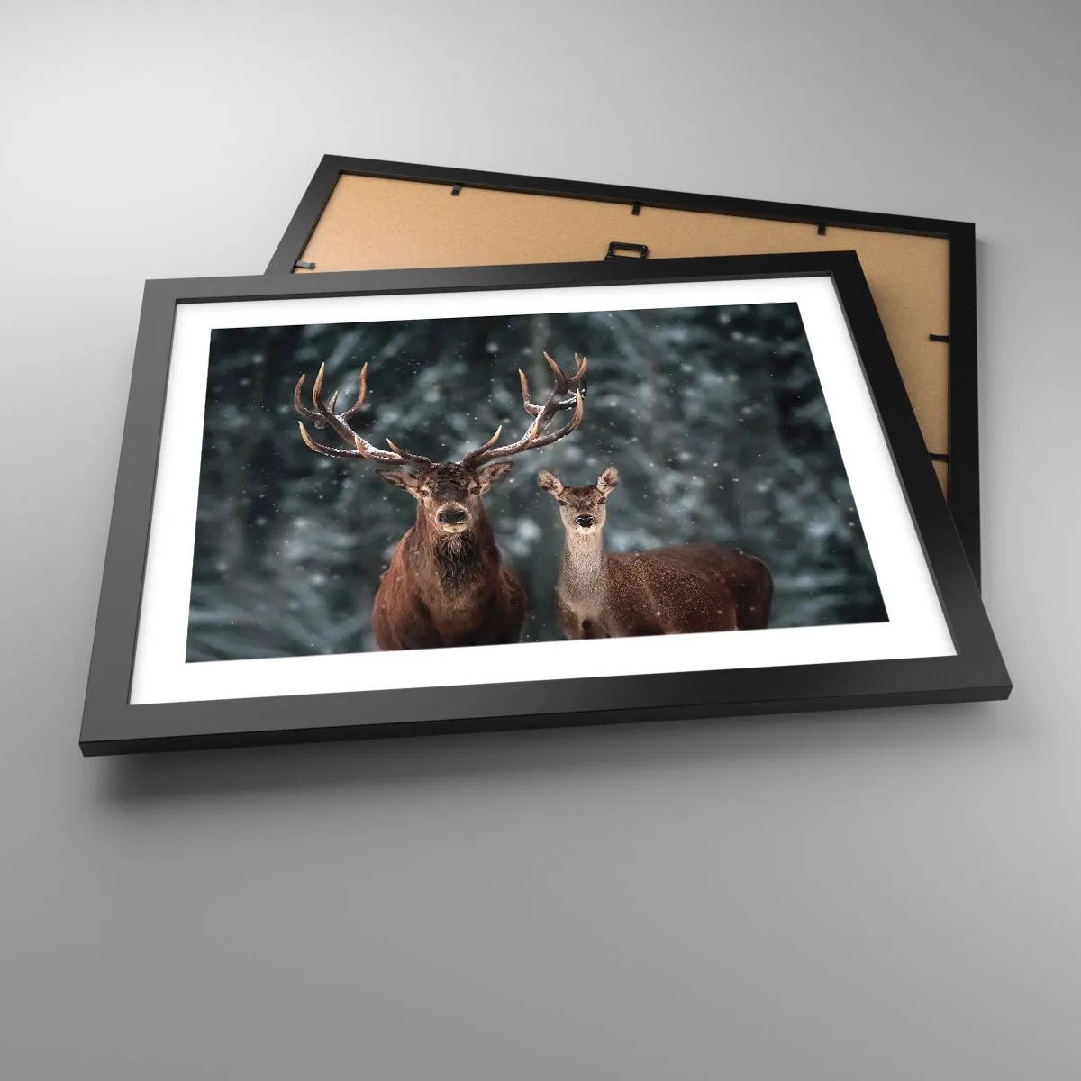 Poster in black frame - Master of the Forest with His Wife - 40x30 cm