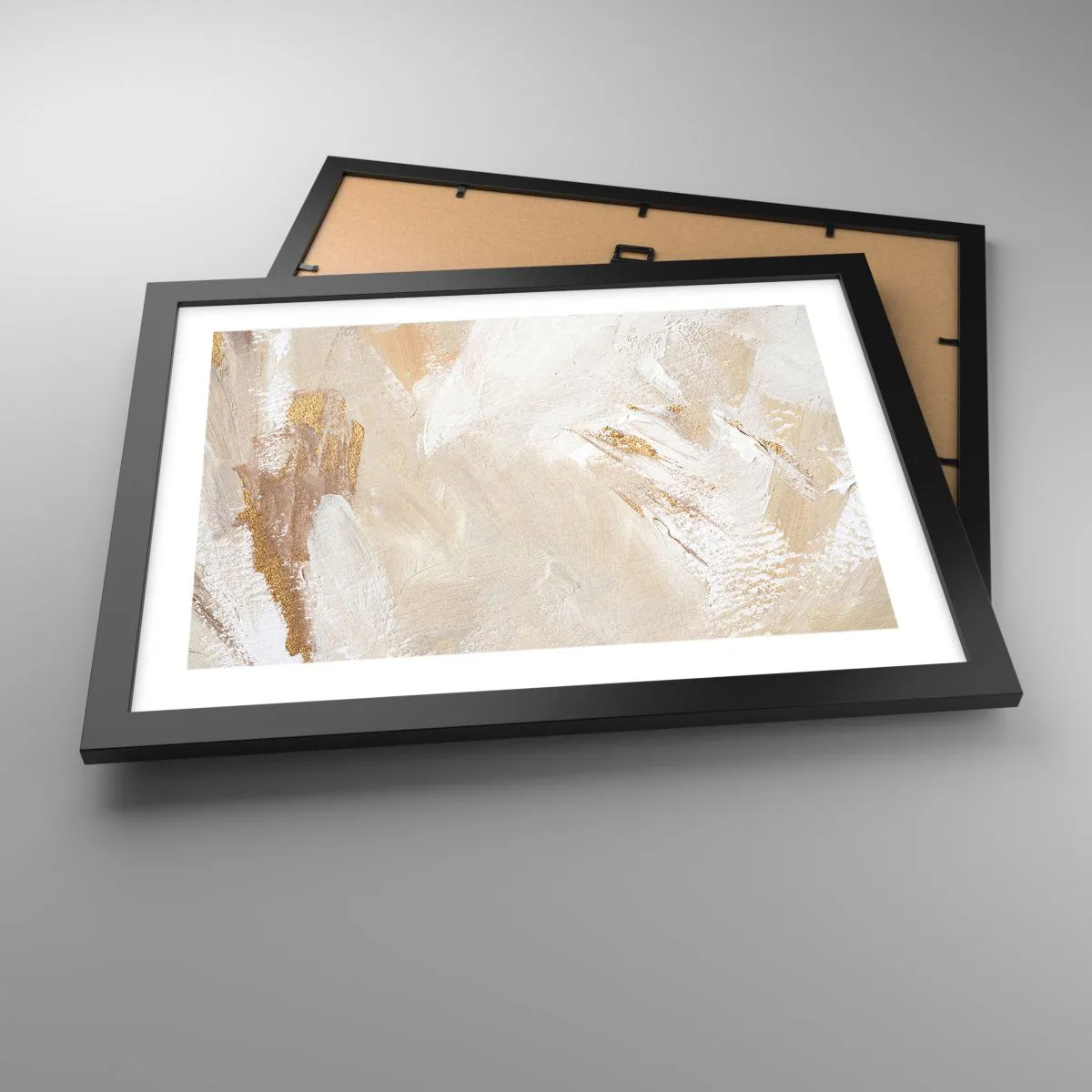 Poster in een zwarte lijst - Pastelkleurige compositie - 40x30 cm