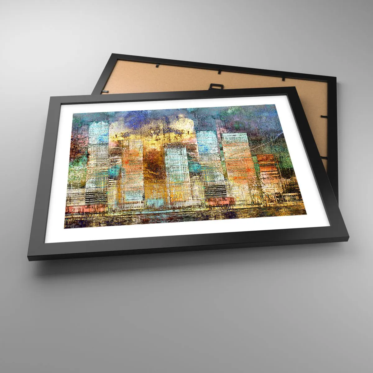 Plakat i sort ramme - Solrig metropol - 40x30 cm