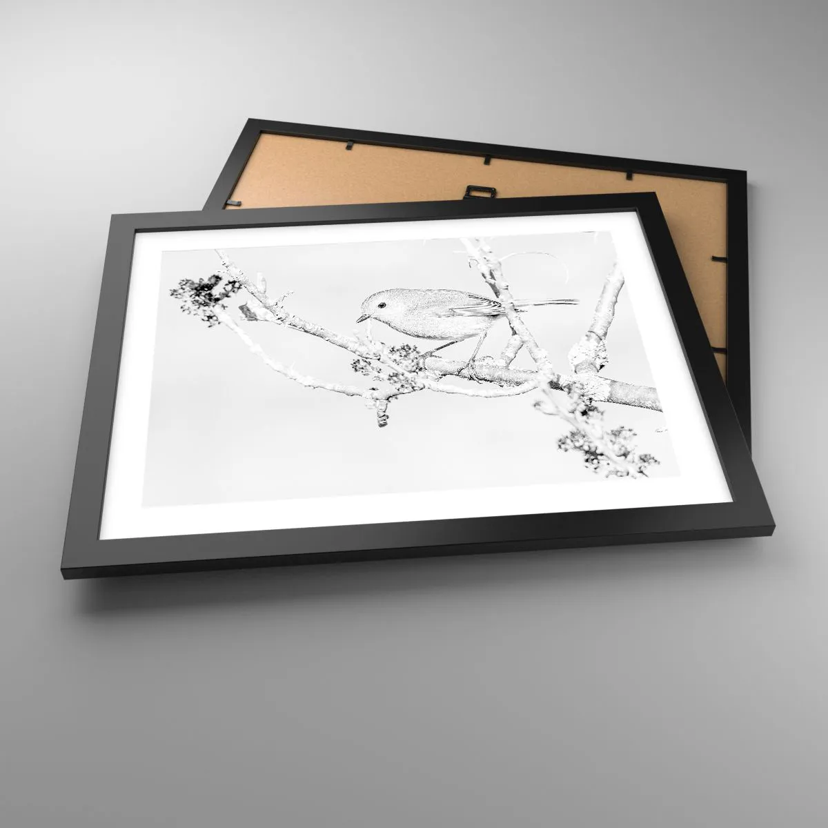 Plakat i sort ramme - Vintermorgen - 40x30 cm