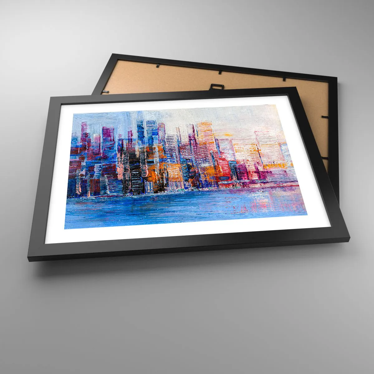 Affiche dans un cadre noir - Poster - Une métropole joyeuse - 40x30 cm